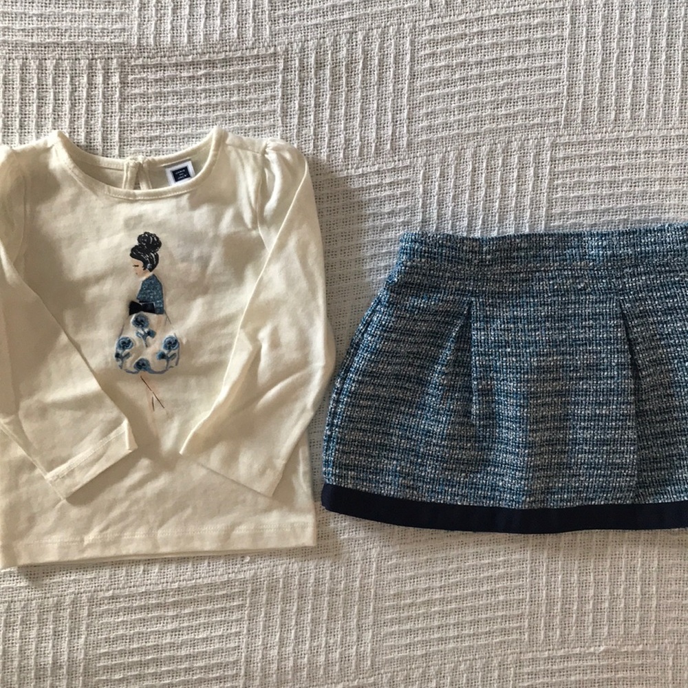 NWT Long Sleeve Top & Tweed Skirt 12-18 mos